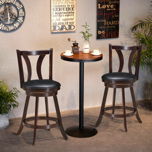 Set of 2 Swivel Bar stool 24 Inch Counter Height Leather Padded Dining Kitchen Chair-24 Inch Online now