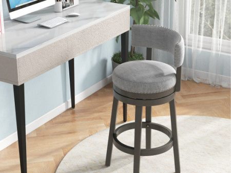 27 31 Inch Swivel Bar Stool with Upholstered Back Seat and Footrest-31 inches For Cheap