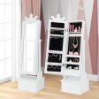 2-in-1 Kids Play Jewelry Armoire with Full Length Mirror and Drawers-White For Discount