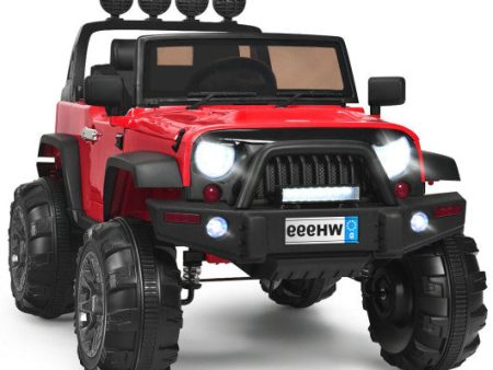 12 V Kids Ride On Truck with Remote Control and Double Magnetic Door-Red on Sale