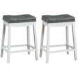 Set of 2 24-Inch Height Backless Counter Stool with Footrest-White For Cheap