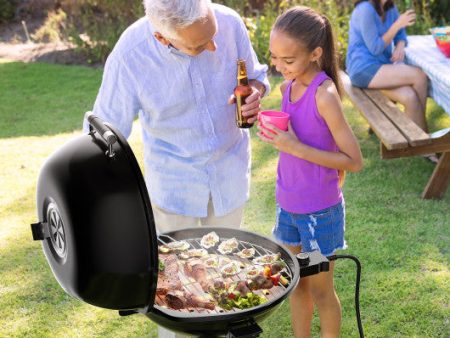 1600W Portable Electric BBQ Grill with Removable Non-Stick Rack-Black Supply