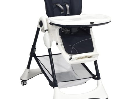 A-Shaped High Chair with 4 Lockable Wheels-Navy Hot on Sale