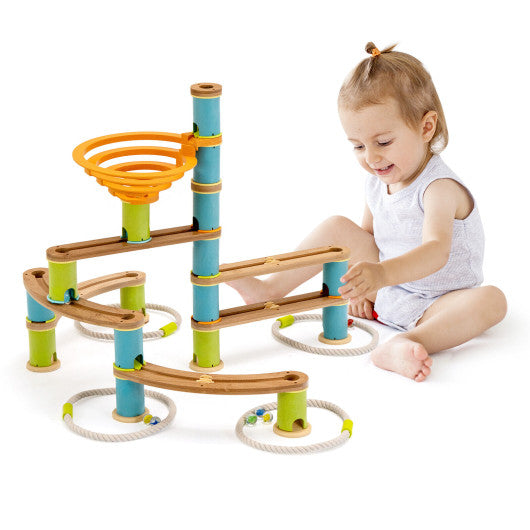 Bamboo Build Run Toy with Marbles for Kids Over 4 Cheap