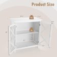 Freestanding Kitchen Buffet Cabinet with Glass Doors and Adjustable Shelf-White For Discount