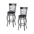 Set of 2 30 Inch Bar Stool with Backrest and Footrest-Black For Sale