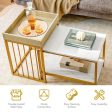 2 Pieces Nesting Coffee Table Set for Living Room-White Supply