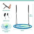 40 Inch Spider Web Tree Swing Kids Outdoor Play Set with Adjustable Ropes-Blue Sale