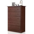 Functional Storage Organized Dresser with 5 Drawer-Brown Supply