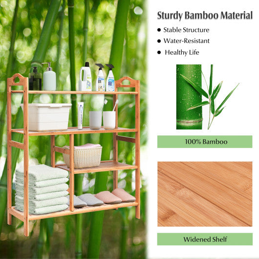 4 Tiers Multifunction Bamboo Storage Shoe Rack for Entryway Hallway For Discount