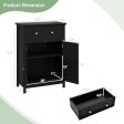 2-Door Freestanding Bathroom Cabinet with Drawer and Adjustable Shelf-Black Online now