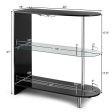 2-holder Bar Table with Tempered Glass Shelf Online