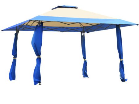 13 Feet x 13 Feet Pop Up Canopy Tent Instant Outdoor Folding Canopy Shelter-Blue Online now