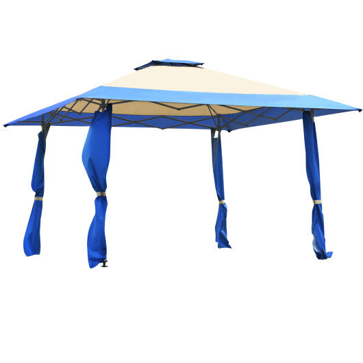 13 Feet x 13 Feet Pop Up Canopy Tent Instant Outdoor Folding Canopy Shelter-Blue Online now