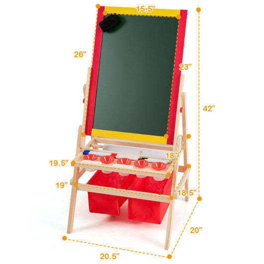 Flip-Over Double-Sided Kids Art Easel Supply