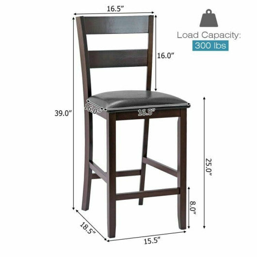 2-Pieces Upholstered Bar Stools Counter Height Chairs with PU Leather Cover Online Sale