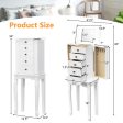 2 Colors Armoire Storage Standing Jewelry Cabinet with Mirror-White Online Hot Sale