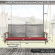 2-Person Patio Wicker Hanging Swing Chair-Red For Cheap