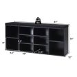 10-Cube Organizer Shoe Storage Bench with Cushion for Entryway-Black Discount