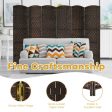 6.5Ft 6-Panel Weave Folding Fiber Room Divider Screen-Brown on Sale