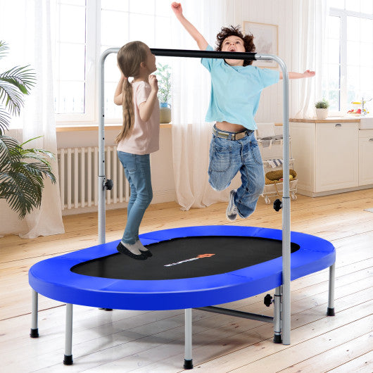 2-Person Foldable Mini Kids Fitness Rebounder Trampoline-Blue Hot on Sale