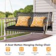 2-Person Rattan Hanging Porch Swing Chair-Black Supply