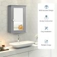 Bathroom Wall Cabinet with Single Mirror Door-Gray Online Sale