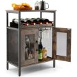 Industrial Sideboard Buffet Cabinet with Removable Wine Rack-Rustic Brown Sale