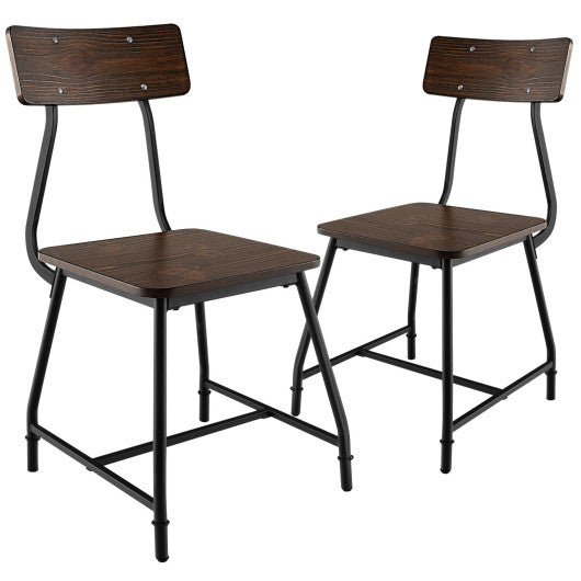 2 Pieces Modern Dining Room Side Chairs with Metal Frame-Brown Hot on Sale