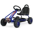 4 Wheel Pedal Powered Ride On with Adjustable Seat-Blue For Discount