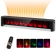 1400W Electric Baseboard Heater with Realistic Multicolor Flame-Black on Sale