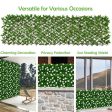 4 Pieces Expandable Faux Ivy Privacy Screen Fence Panel Pack with Flower-White Supply