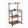 4-Tier Kitchen Baker’s Rack on Wheels Online