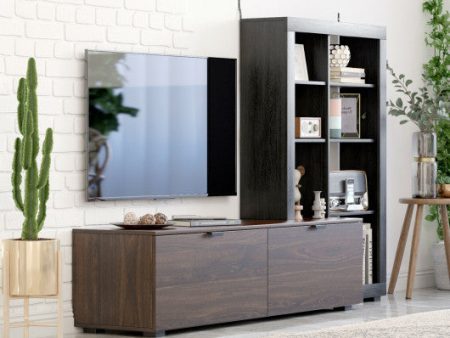 2-In-1 TV Stand with 4-tier Bookshelf for TVs up to 50 Inch Hot on Sale