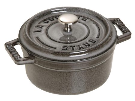 Staub Cast Iron 0.25-qt Mini Round Cocotte - Graphite Grey Supply