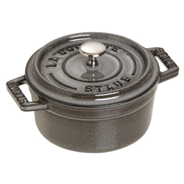 Staub Cast Iron 0.25-qt Mini Round Cocotte - Graphite Grey Supply