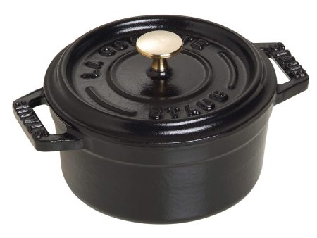 Staub Cast Iron Mini Round Cocotte, Dutch Oven, 0.25-quart, serves 1, Made in France, Matte Black Fashion