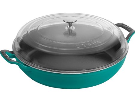 Staub Cast Iron 3.5-qt Braiser with Glass Lid - Turquoise Online now