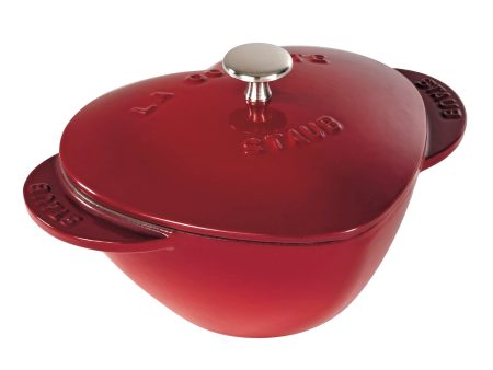 Staub Cast Iron 1.75-qt Heart Cocotte - Cherry Fashion