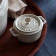 Staub Cast Iron .25-qt Mini Round Cocotte - White Truffle on Sale