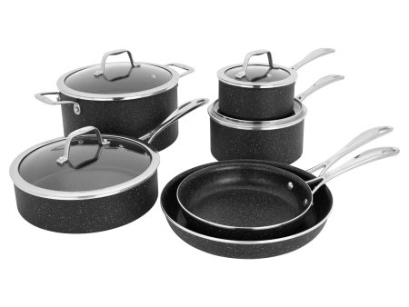 Henckels Made in Italy, Granitium Notte 10-piece Nonstick Cookware Set, Black Sale