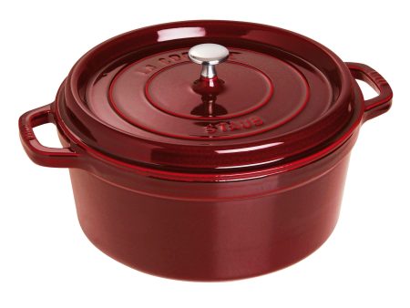 Staub Cast Iron 7-qt Round Cocotte - Grenadine Online