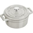 Staub Cast Iron .25-qt Mini Round Cocotte - White Truffle on Sale