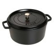 Staub Cast Iron Round Cocotte, Dutch Oven, 9-quart, serves 9-10, Made in France, Matte Black Fashion