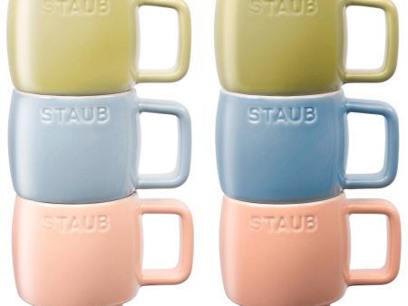 Staub Ceramic Dinnerware 6-pc 3.5 oz. Espresso Cups - Macaron Pastels Online