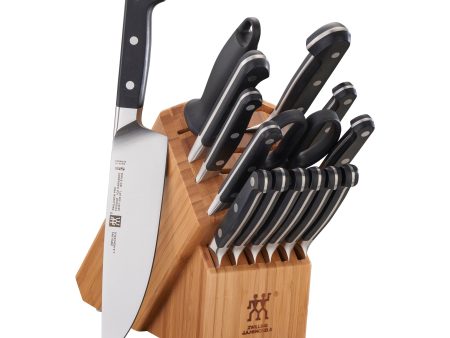 Zwilling Pro 16-pc Knife Block Set - Bamboo Online Sale