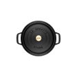 Staub Cast Iron Round Cocotte, Dutch Oven, 9-quart, serves 9-10, Made in France, Matte Black Fashion