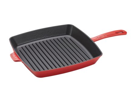 Staub Cast Iron 12-inch Square Grill Pan - Cherry For Sale